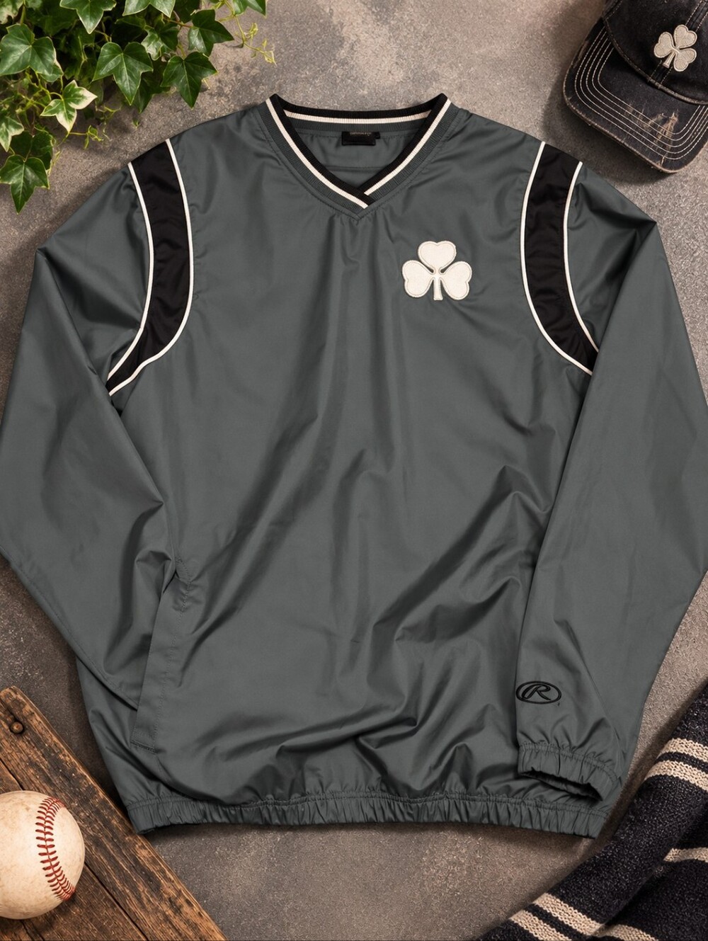Rawlings Shamrock Golf Pullover Windbreaker Green St. Patrick’s Day Jacket Med